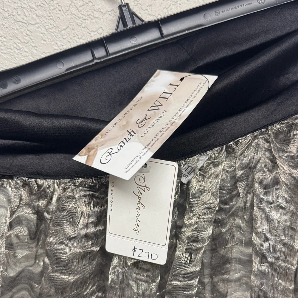 Randi & Will Black and Silver Sheer Long Skirt